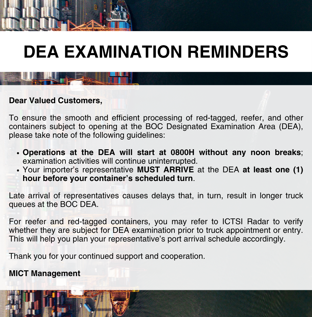 Advisory DEA Examination Reminders